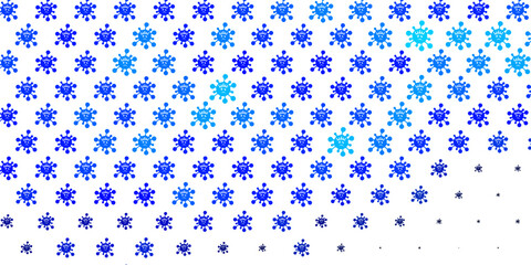 Light BLUE vector pattern with coronavirus elements.