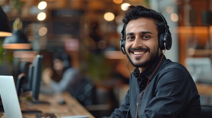 Fototapeta premium Confident and generous Indian customer service sales