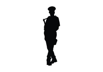 Fototapeta na wymiar army soldiers with rifle silhouette vector collection