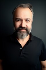 Fototapeta premium Bearded Man in Black Shirt