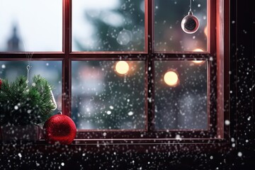 Christmas tree and window