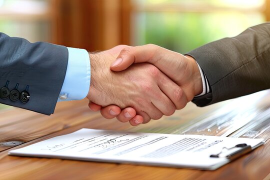 Business Signing a Contract Buy - sell house