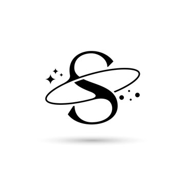 Letter S Vector Logo On Which An Abstract Image Of A Planet