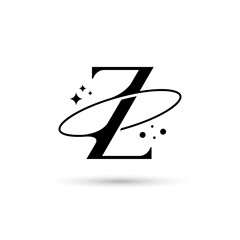 Letter Z Vector Logo On Which An Abstract Image Of A Planet