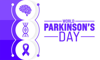 April is World Parkinson&rsquo;s Day background template. Holiday concept. use to background, banner, placard, card, and poster design template with text inscription and standard color. vector illustration.