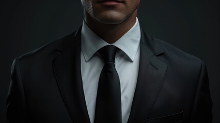 Mysterious Businessman in Dark Suit