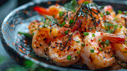 grilled shrimps on a plate