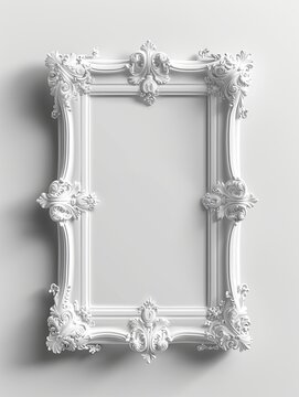 White Baroque Ornate Plaster Picture Frame