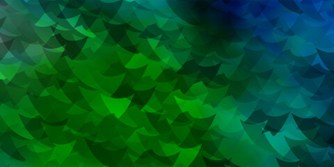 Light Blue, Green vector background with triangles, cubes.