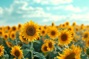 Obraz premium sunflower field in the summer