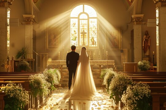 Elegant Wedding Ceremony in a Beautiful Church