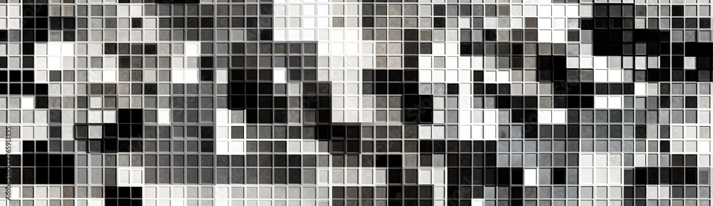 Poster a black and white image of a checkered pattern. the image is blurry and has a sense of movement