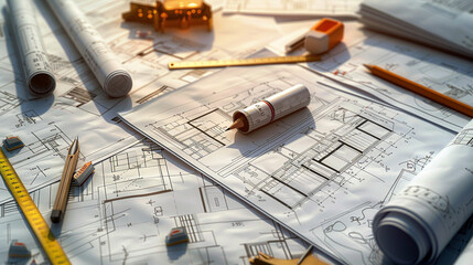 Architectural Blueprint and Design Sketches