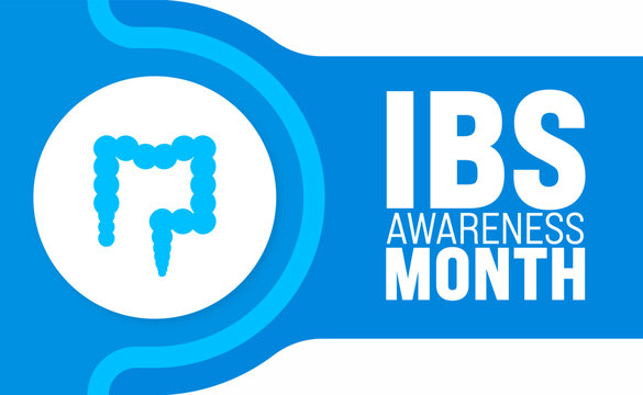 April is World Irritable Bowel Syndrome Day or IBS day background template. Holiday concept. use to background, banner, placard, card, and poster design template with text inscription