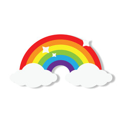 Rainbows with different shapes in flat style