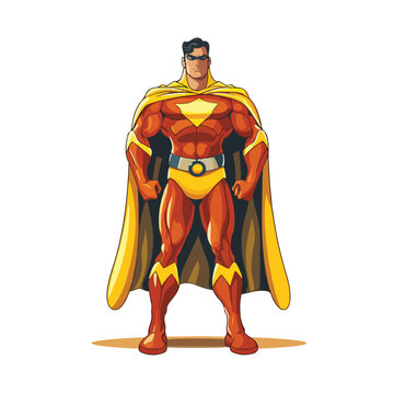 superhero figure standing proud image flat vector 