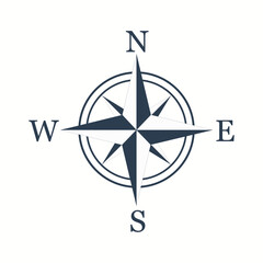 Compass rose or windrose rose of the winds flat icon for apps and websites
