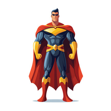superhero figure standing proud image flat vector 