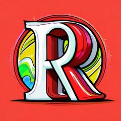Illustration logo of an English letter R
