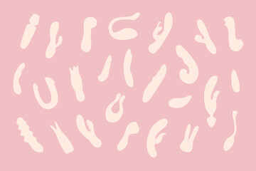 A set of shapes of sex toys. Set of icons for sex shop