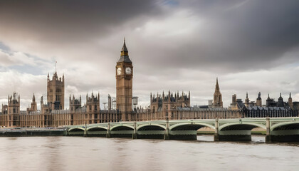 Fototapeta na wymiar London city skyline with big ben and houses of parliament cityscape in uk