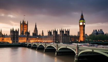 London city skyline with big ben and houses of parliament cityscape in uk - obrazy, fototapety, plakaty