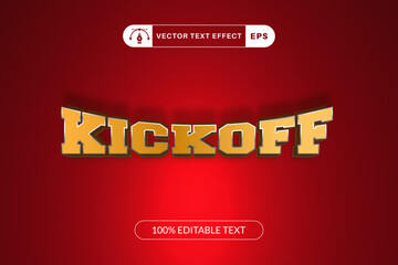 Editable kickoff text effect display font style