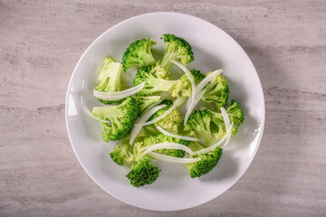 Close-Up 4K Ultra HD Image of Steam Cooked Broccoli on Plate - Stock Photography