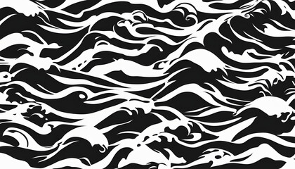 Fototapeta premium Silhouettes of waves.