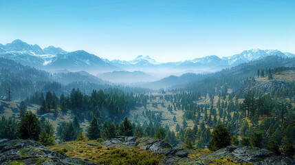 Fototapeta na wymiar Majestic Panorama of Untouched Wilderness