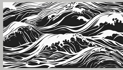 Fototapeta premium Silhouettes of waves.