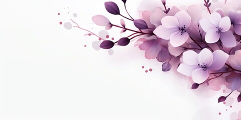 Elegant floral banner with fresh buds, copy space for inscription. Concept: template for advertisements and offers, postcard