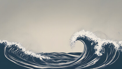 Silhouettes of waves. - obrazy, fototapety, plakaty