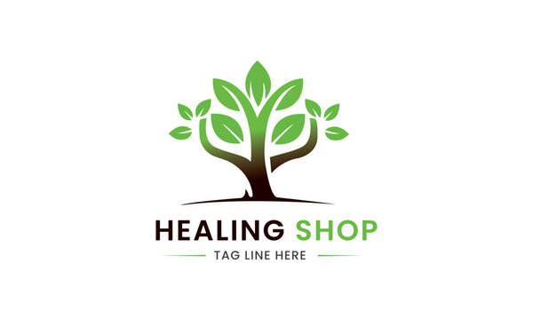 Healing shop flower bud minimalist modern business unique logo design icon template