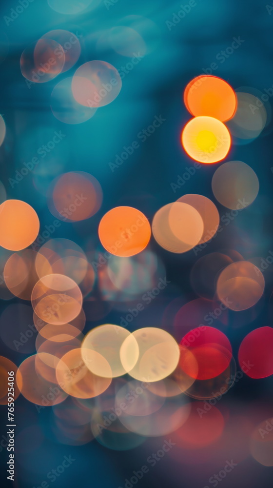 Poster light night city bokeh abstract, abstract background with bokeh defocused lights and shadow from cit