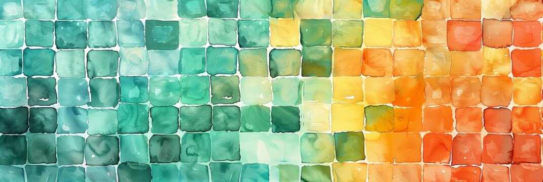 A mosaic of sea-glass hues evokes a stained glass window, ideal for vibrant backdrops or illustrating abstract concepts.