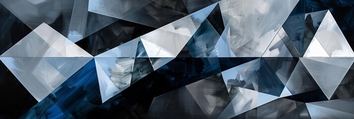Abstract geometric triangles in monochrome, suitable for modern design projects and backgrounds