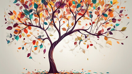 Tree with colorful leaves