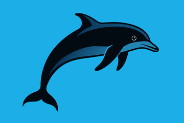 Dolphin silhouette  vector illustration 