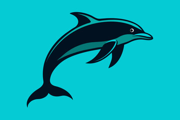 Dolphin silhouette  vector illustration 