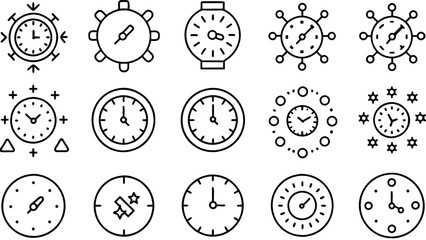 Clock icon set