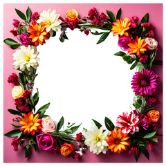 Obraz premium Bouquet of flowers frame decoration planted, floral roses image