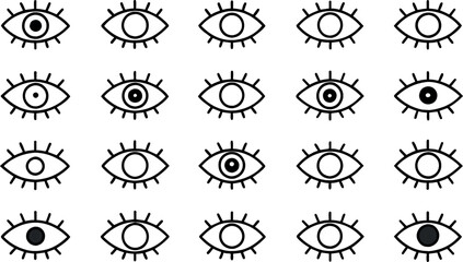 Simple eye icon vector. Eyesight pictogram in flat style - obrazy, fototapety, plakaty