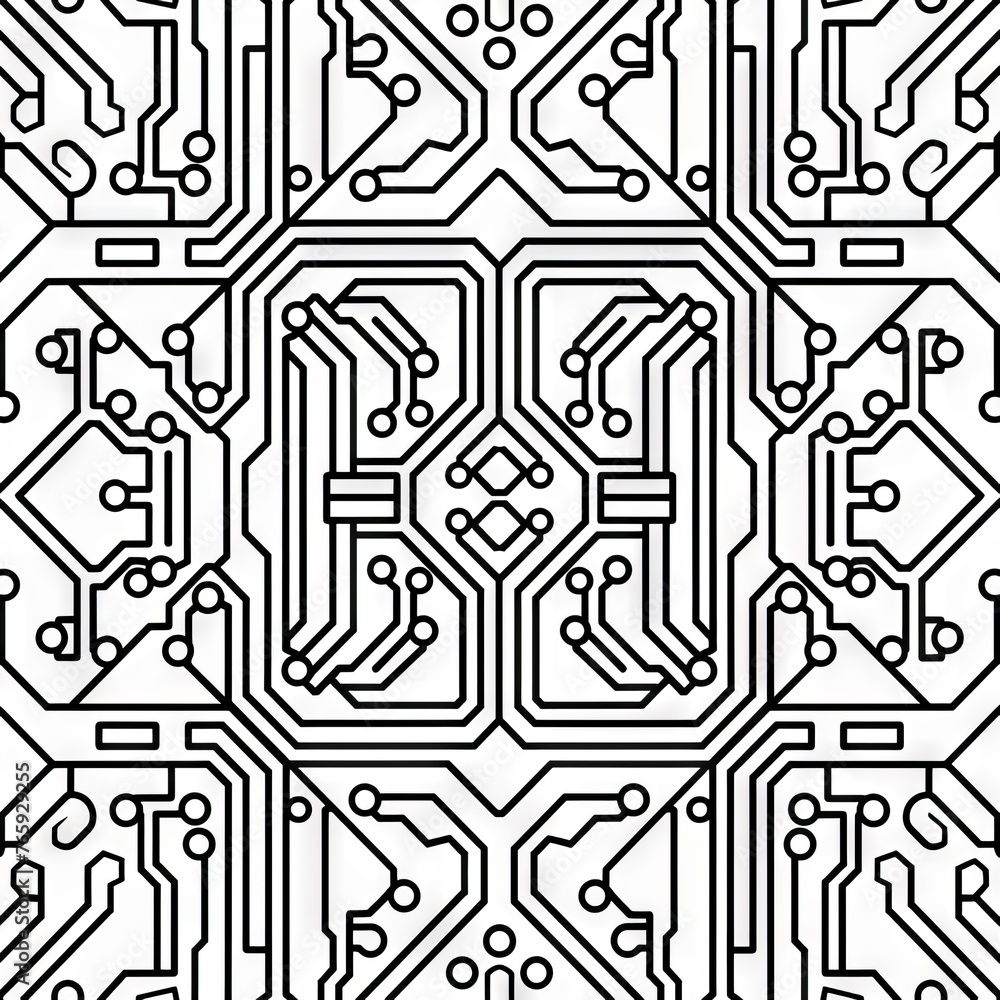 Poster pcb with dedicated copper traces and solder points. concept: presentations of educational materials 