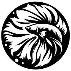 Slayer betta fish silhouette