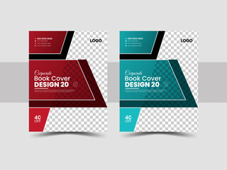 business book cover design vector template.  Print-ready business cover design.