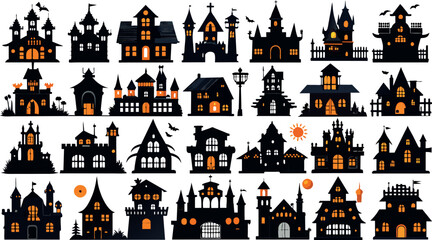 silhouette haunted home set