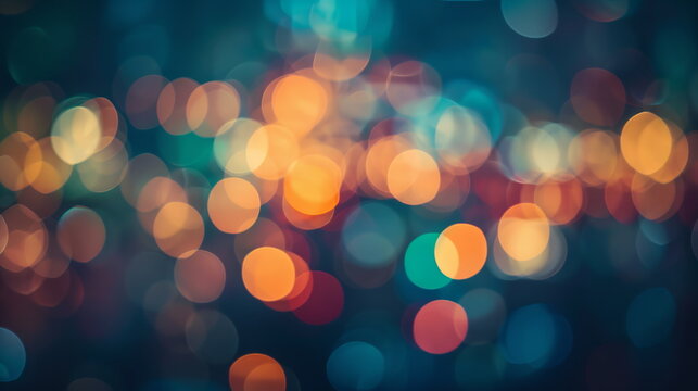 Light night city bokeh abstract, abstract background with bokeh defocused lights and shadow from cityscape at night, vintage or retro color tone, creating a vibrant and energetic feel for urban-themed