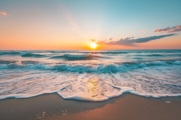 Serene sunset over the calm sea.