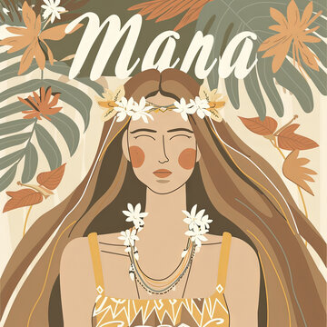 Mana Hawaiian flat image vector, graphic design resource for posters, ads, and more